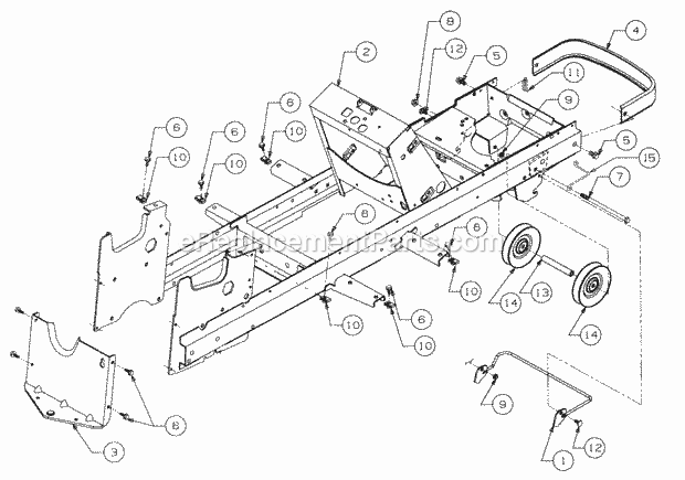 Frame And Drawbar Diagram and Parts List for 2186 13A-288L100, 13B-288M100 Cub Cadet Lawn Tractor